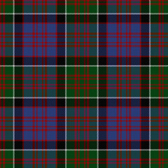 Green, Red, Blue, Black, White Tartan Weave Pattern - Tile