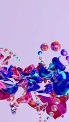 3D, colorful, transparent, abstract background