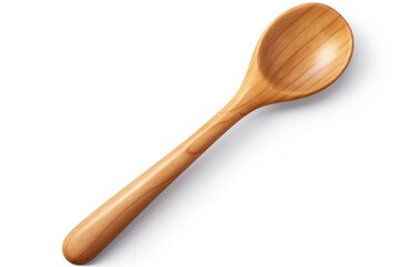 Wooden spoon isolated on transparent or white background
