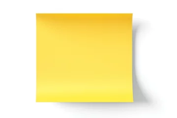 Deurstickers Yellow sticky post it note isolated on transparent or white background © Lenhard