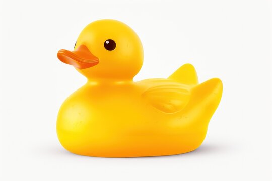 Yellow rubber duck isolated on transparent or white background
