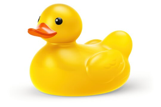 Yellow rubber duck isolated on transparent or white background