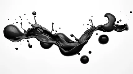  A splash of black paint. Dynamic form made of black liquid material. Abstract composition for graphic design. © Login