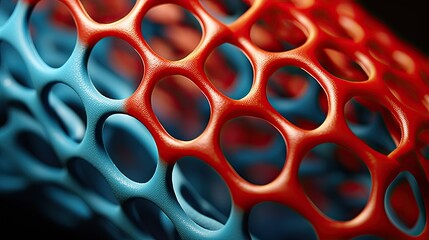 Porous structure. Organic material. Macrostructural design. Plastic lattice structure. Illustration for banner, poster, cover, brochure or presentation.