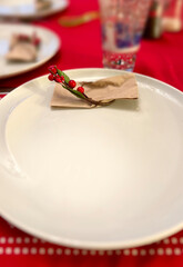 Table setting prepared for New Year's dinner