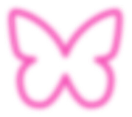 Y2k blurred butterfly. Gradient sticker element. Aesthetic groovy soft figure with glow. Aura trendy effect