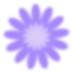 Obraz premium Y2k blurred flower. Gradient aesthetic sticker with soft glow effect and aura. Cute smooth futuristic daisy