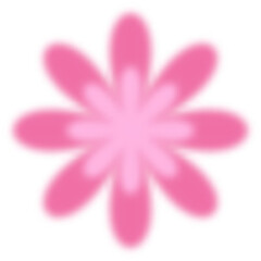Y2k blurred flower. Gradient aesthetic sticker with soft glow effect and aura. Cute smooth futuristic daisy