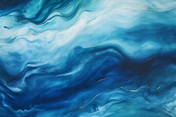 A seamless epoxy wall texture with a deep blue oceanic theme and subtle wave patterns - obrazy, fototapety, plakaty