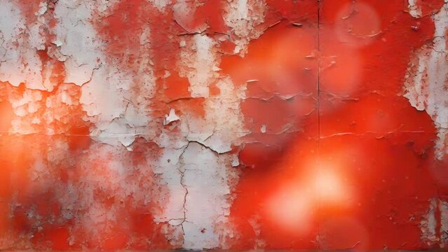 red paint on an old wall, suitable for horror intro, seamless looping video animated background	