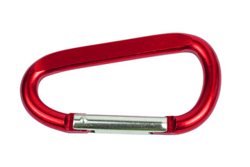 Climbing carabiner clip on isolated white background