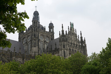 Obraz premium Netherlands Maastricht city view on a cloudy autumn sunny day