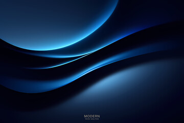 Modern colorful abstract dark blue background with wave lines. vector illustration design. for presentation background, brochure, card, flyer, brochure, banner, poster.