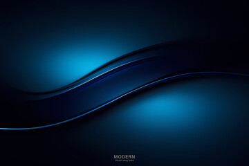Modern colorful abstract dark blue background with wave lines. vector illustration design. for presentation background, brochure, card, flyer, brochure, banner, poster.