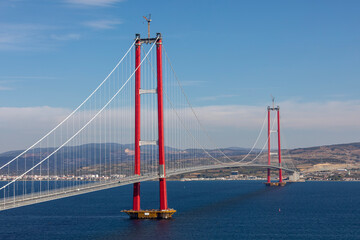 new bridge connecting two continents 1915 canakkale bridge (dardanelles bridge), Canakkale, Turkey