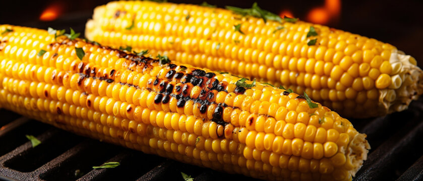Image: "00065_00_rl"..Description: A deliciously grilled corn on the cob, generously coated with butter, ready to be enjoyed.