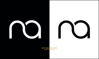 NA or An Alphabet letters logo monogram - obrazy, fototapety, plakaty