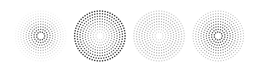 Sound pulsation circles pack. Point radio waves. Isolated vector illustration on white background. - obrazy, fototapety, plakaty