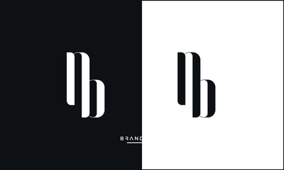 Alphabet letters NB or BN logo monogram