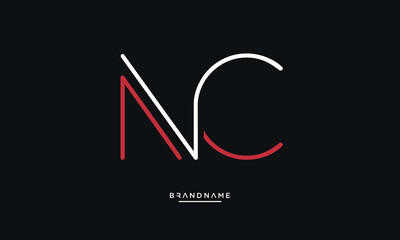 NC or CN Alphabet letters logo monogram - obrazy, fototapety, plakaty