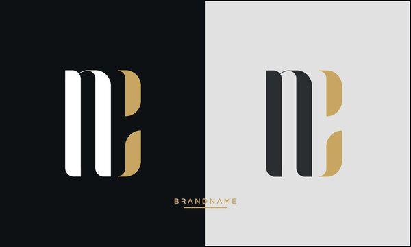 NC or CN Alphabet letters logo monogram