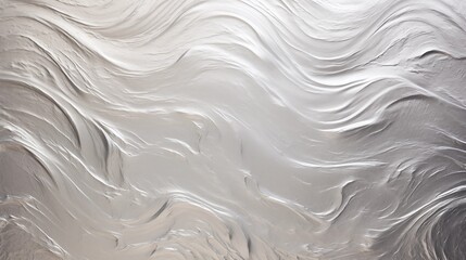 Obraz premium Silver seamless texture. Wavy background. Interior wall decoration. Silver background of abstract waves, generative ai