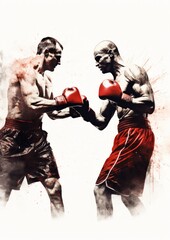 Graphic of two boxers in competition