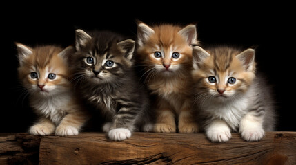 little kittens .selective focus. Generative AI,
