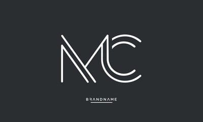 Fototapeta premium Alphabet letters MC or CM logo monogram
