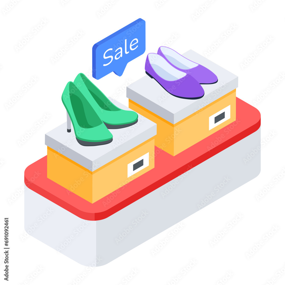 Poster latest isometric icon of shoes sale