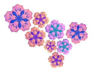 Pattern design elements. Floral, fabric illustrations