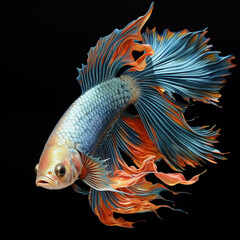 Fototapeta premium Beautiful betta fish on a blank background
