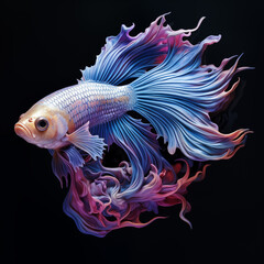 Fototapeta premium Beautiful betta fish on a blank background