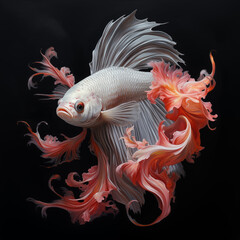 Fototapeta premium Beautiful betta fish on a blank background