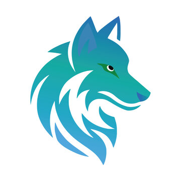 wolf logo head vector