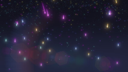 Astral Fantasia: Glowing Meteor Trails in a Futuristic Universe, Unveiling Cosmic Science and Mystery, Forever Painting the Night Sky with Shiny Effects