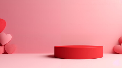 Podium for the display of products. Generative AI