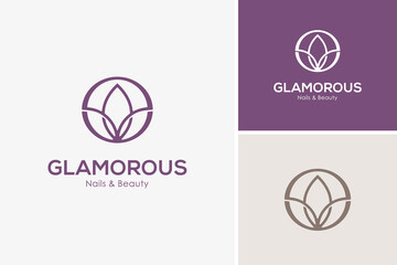 Glamorous flower icon logo design vector, Beauty salon logo design template