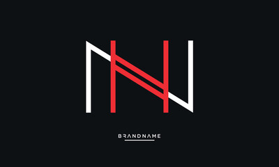 Alphabet letters NH or HN logo monogram