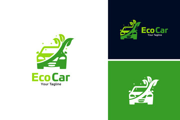 Ecology car energy logo design vector, auto car logo design template
