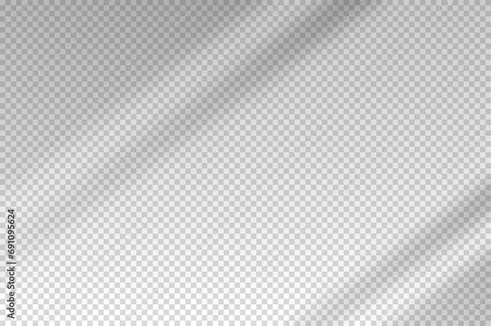 Poster shadow blinds. sun light from window. overlay effect. shade jalousie transparent. isolated backgroun