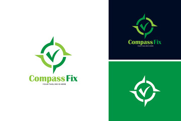 Abstract compass fix logo design vector, compass logo design template