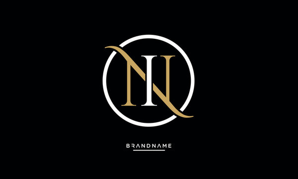 Alphabet letters NI or IN logo monogram