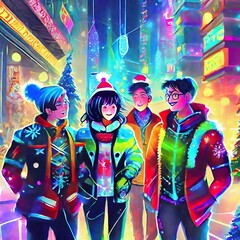 people dancing on christmas night