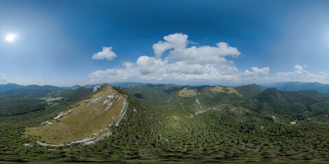 360 Panorama from Ljubicko Brdo Summit, Baske Ostarije, Croatia