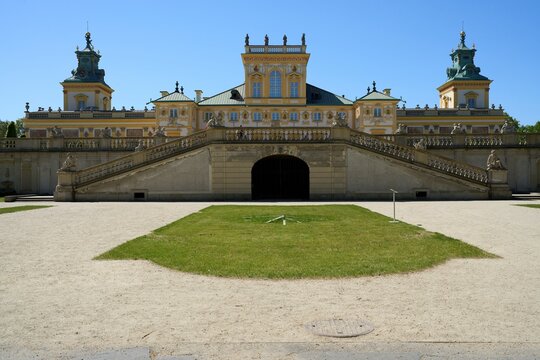 Courtyard at palace in Wilanow in Warsaw capital city in Poland