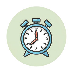 pastel colors , Stopwatch  , logo , illustration , vector , cartoon , white outline , thin outline , sticker Generative AI