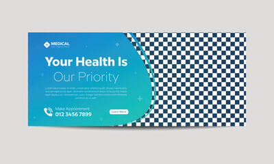 Medical health care Facebook thumbnail design or web banner for medical services