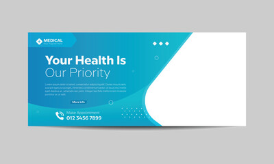 Medical health care Facebook thumbnail design or web banner for medical services