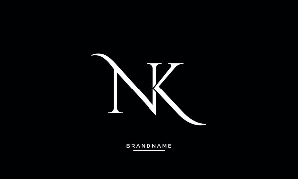 NK or KN Alphabet letters logo monogram